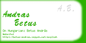 andras betus business card